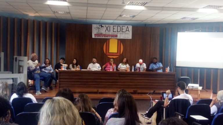 Mesa de abertura do XI EDEA, em 11/11/2019. Fonte: Arquivo Projeto Agricultura Urbana