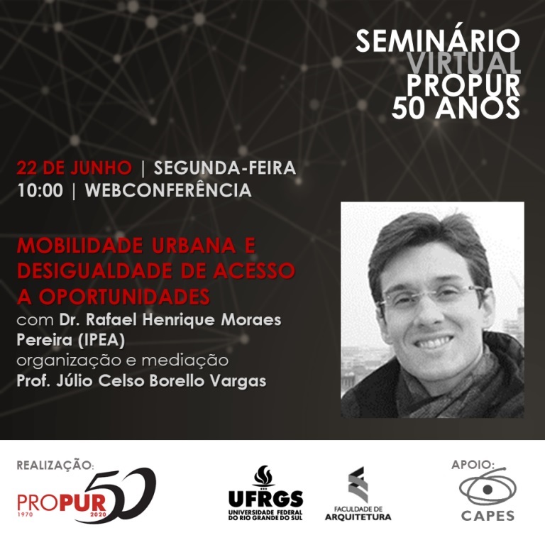 PROPUR 50 anos: Palestra dia 22 de junho, às 10h