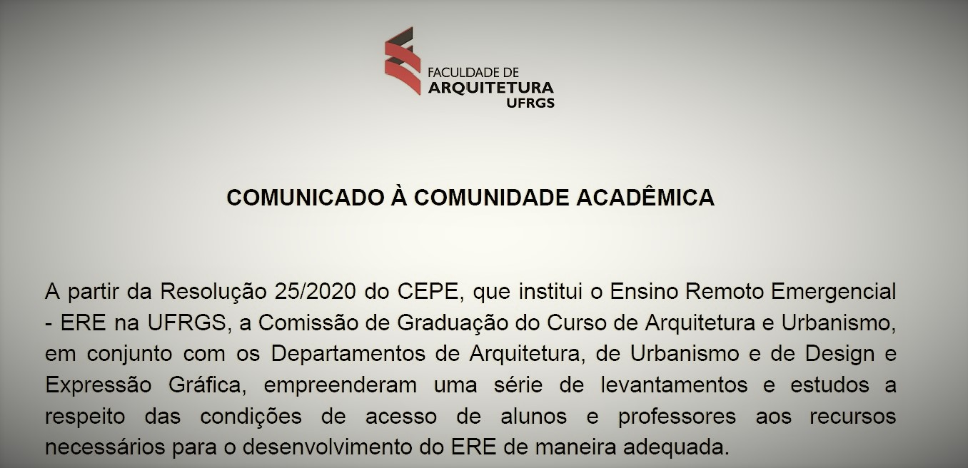 Comunicado à comunidade acadêmica