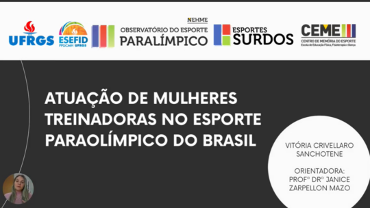 Tese pulicada no LUME: Atuação de mulheres treinadoras no esporte paraolímpico do Brasil