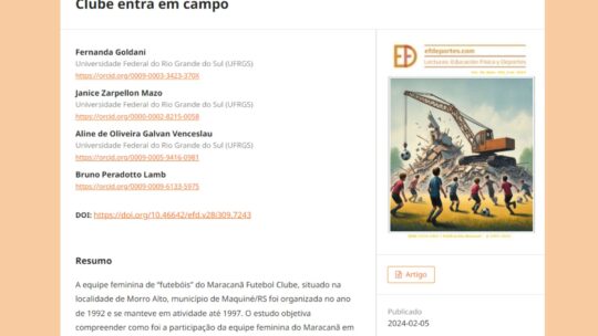 Artigo Publicado: “Competições de ‘futebóis’: a equipe feminina do Maracanã Futebol Clube entra em campo”