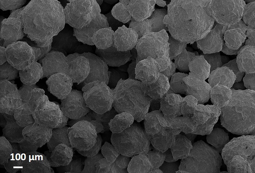 "Particulado de Al2O3 envolvido com montmorilonita sódica ativada Laboratório de Fundição da Escola de Engenharia da UFRGS Equipamento: MEV Zeiss EVO MA10 "