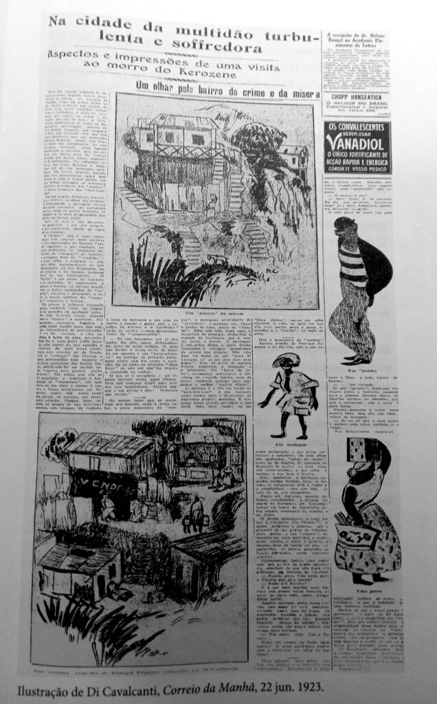 Página d'O Correio da Manhã com ilustração de Di Cavalcanti, 1923