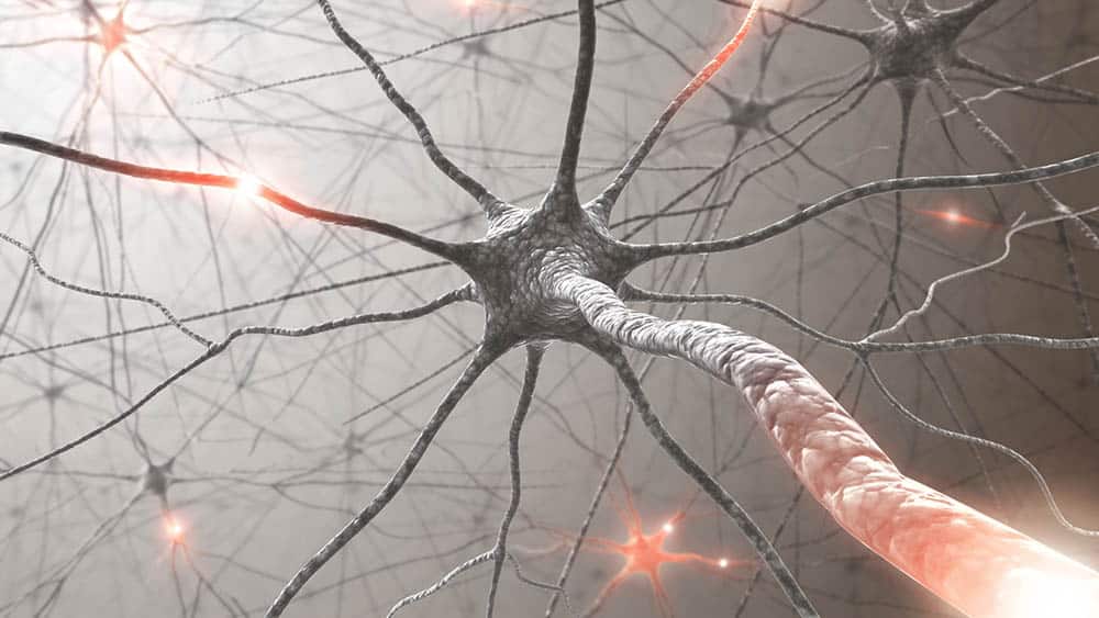 Ilustração de uma rede de comunicação neuronal