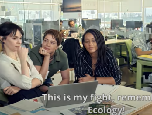 Reprodução de uma cena da série "Aruanas" em que aparecem as personagens A jornalista Natalie (Débora Falabella), a bióloga Luiza (Leandra Leal) e a advogada Verônica (Taís Araújo).