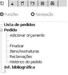 Barra de ícones - Pedidos Barra de ícones - Pedidos