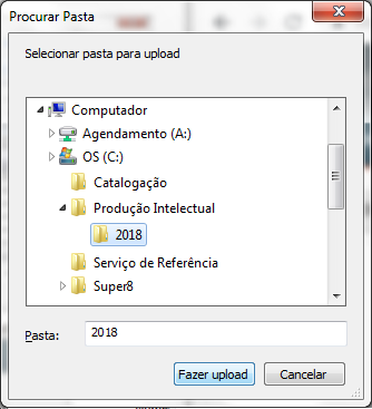 Chasquebox - Escolher pasta para upload de arquivos