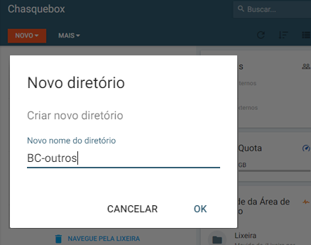 Chasquebox - Nomear novo diretório