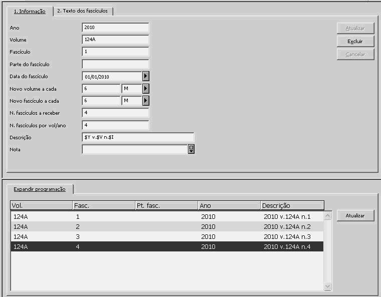 Volume alfabético