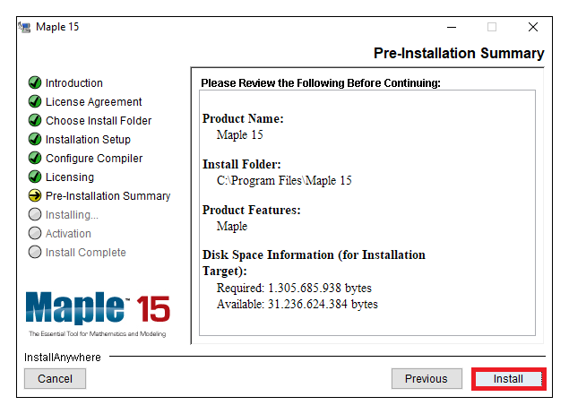 Maple 15 – Instalação – Windows 10 - Documentação dos Serviços do ...
