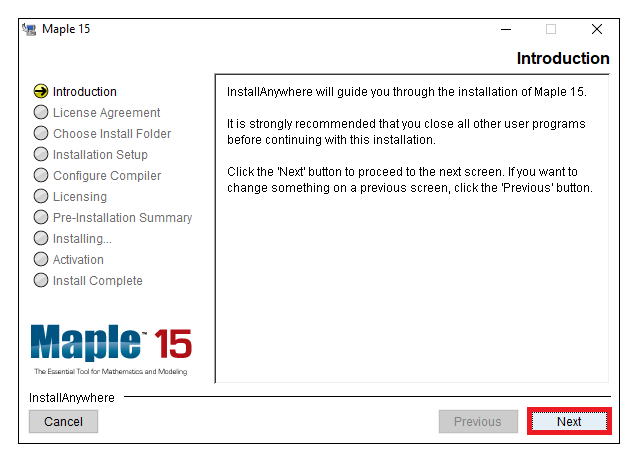 Maple 15 – Instalação – Windows 10 - Documentação dos Serviços do ...