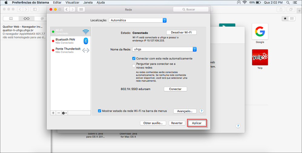 Proxy – OS X - Documentação dos Serviços do Catálogo de TI - CPD - UFRGS