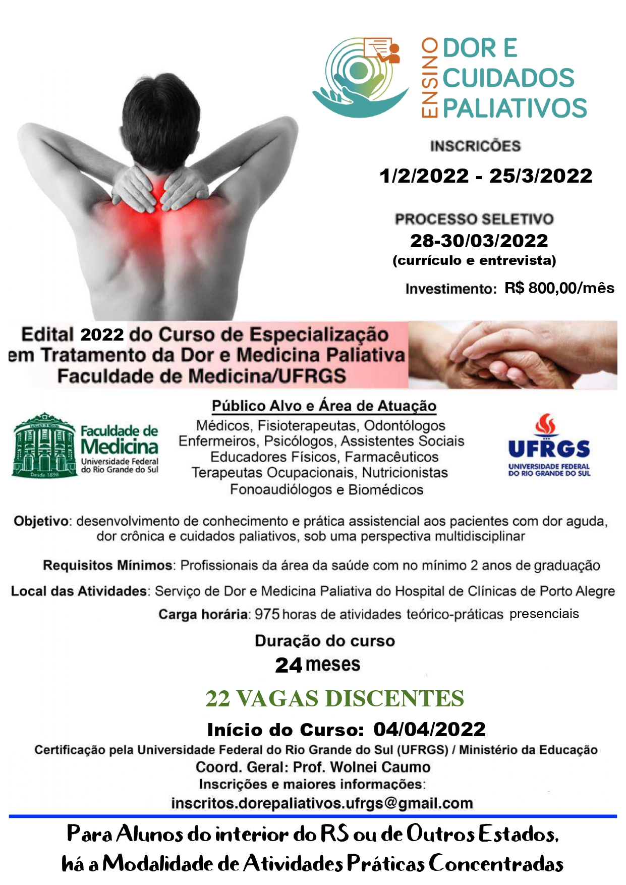 Curso de Especialização em Tratamento da Dor e Medicina Paliativa