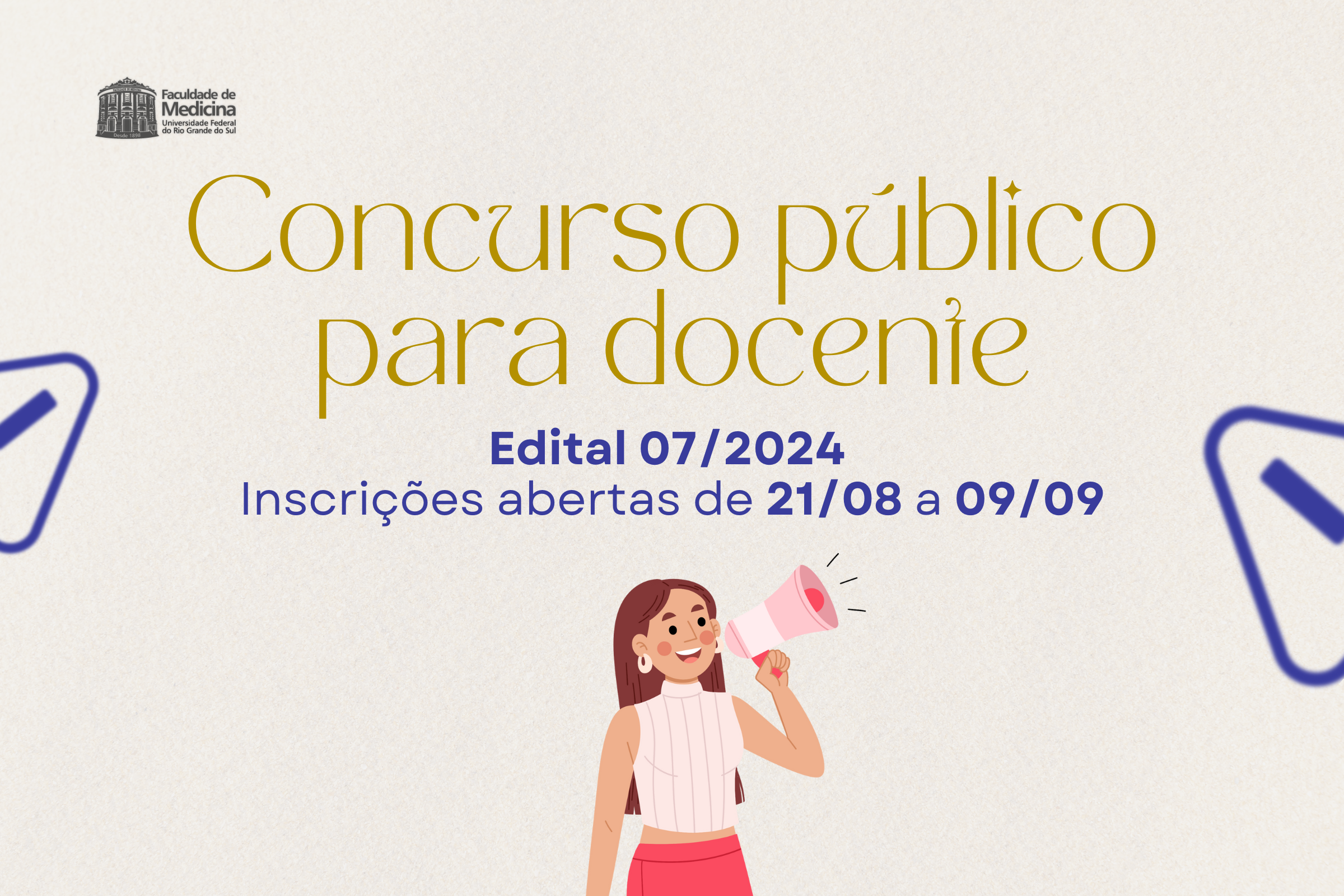 Inscrições abertas para Concurso Público Docente