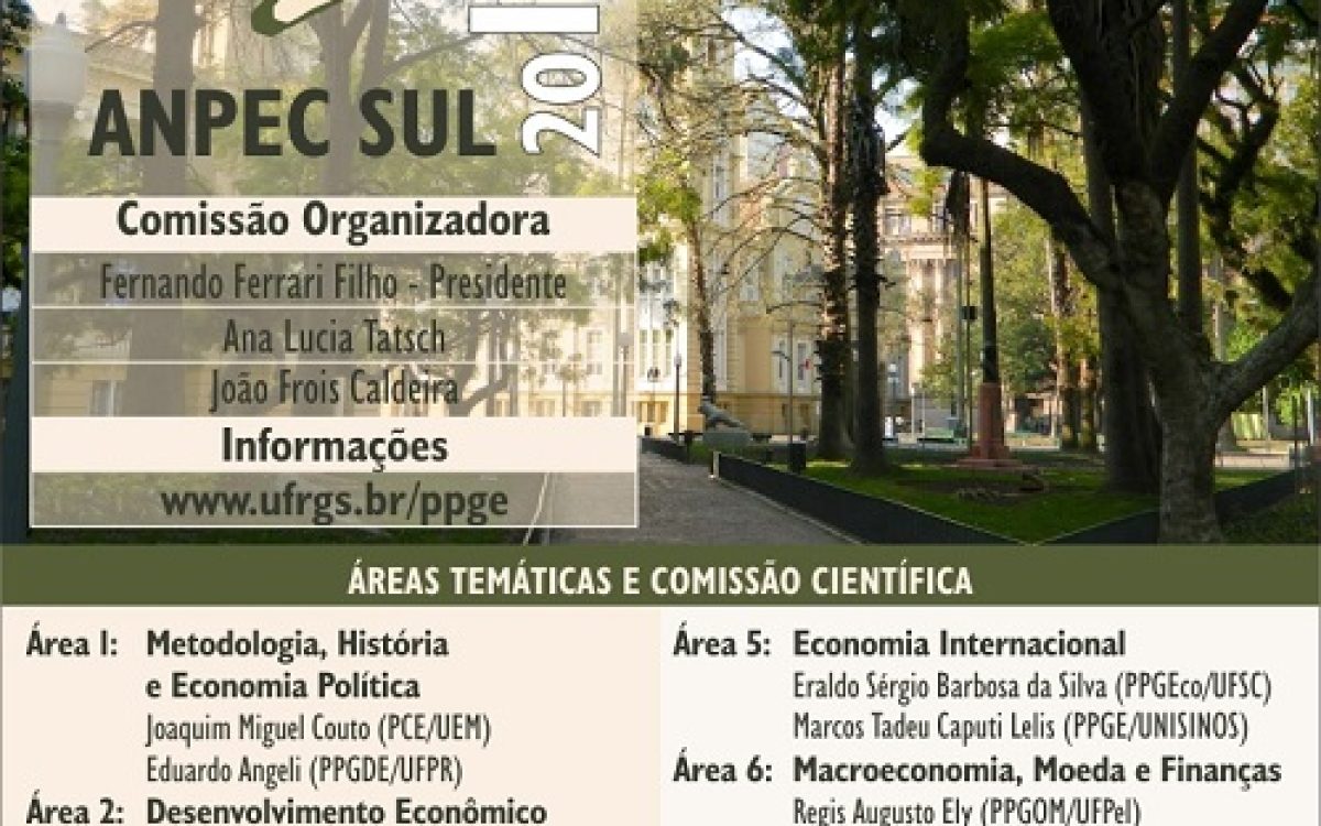 FCE sedia o XVIII Encontro de Economia da Região Sul (Anpec-Sul)