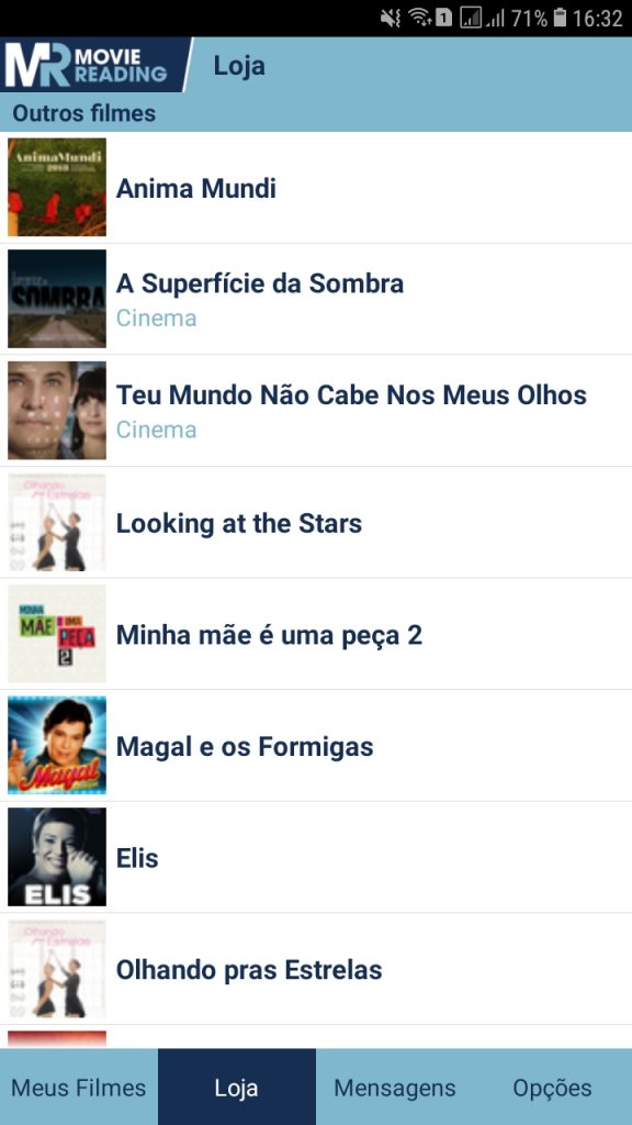 O aplicativo MovieReading proporciona acessibilidade nas salas de cinema, Home Vídeo e internet através sincronismo automático por meio de reconhecimento do áudio. Imagem: Reprodução