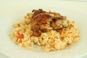 Prato servido com Galinhada do Pampa com Butiá