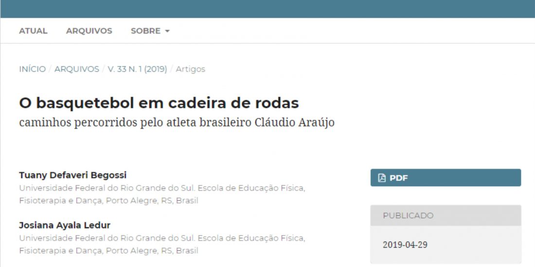 Observatório do Esporte Paralímpico publica artigo