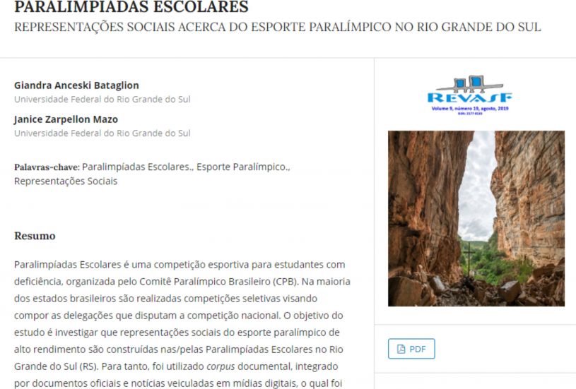 Observatório do Esporte Paralímpico publica artigo