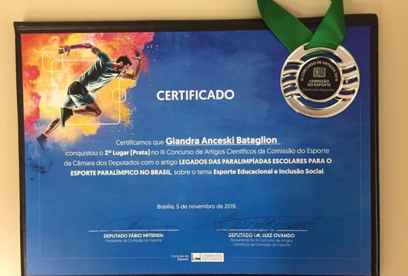 Pesquisa do NEHME e do Observatório do Esporte Paralímpico recebe premiação