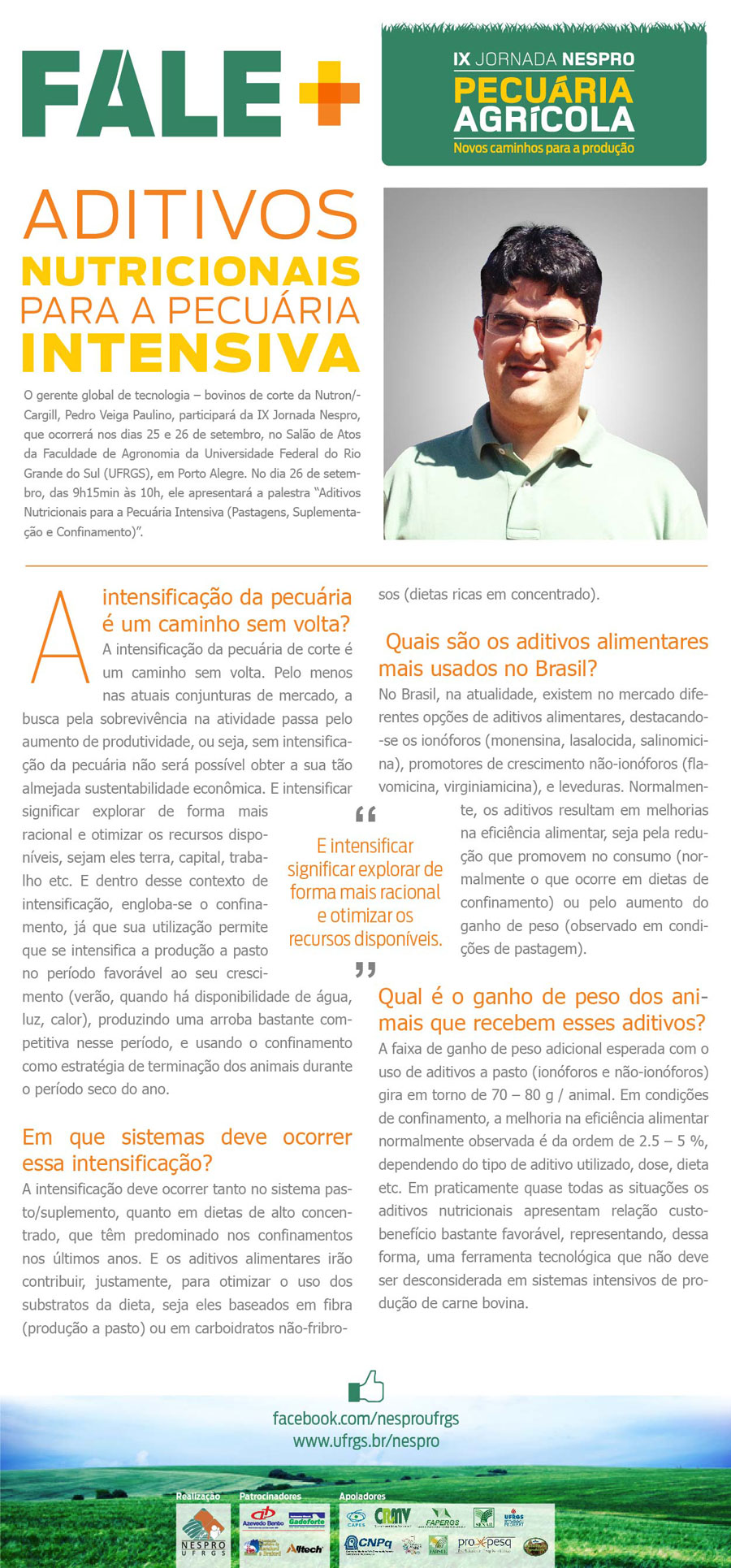 Aditivos nutricionais para a pecu&aacute;ria intensiva