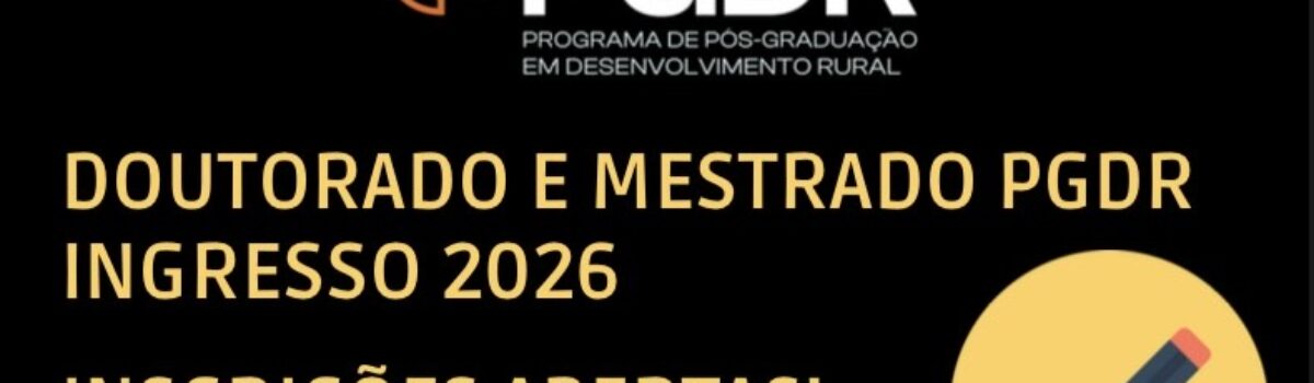 DOUTORADO E MESTRADO PGDR INGRESSO 2026