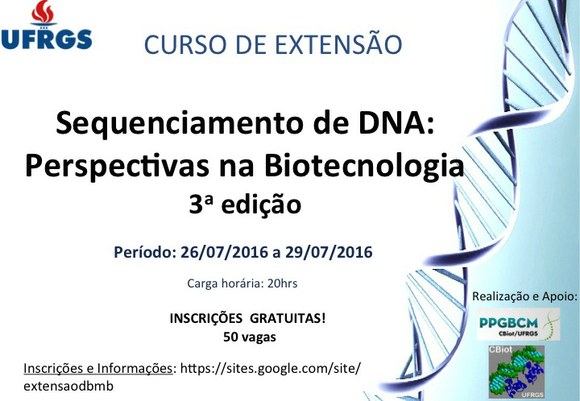 Inscrições abertas para curso de sequenciamento de DNA