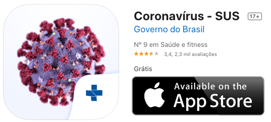 Aplicativo Coronavirus-SUS para aparelhos da Apple