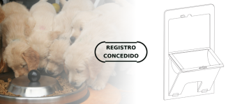 Configuração aplicada em utensílio para alimentação de cães